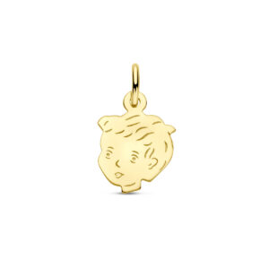 40.05844 hanger Geelgoud kinderkopje Jongen 15x11mm