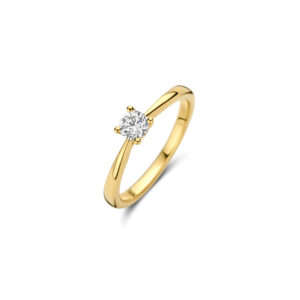 LG1002Y Blush Geelgouden Solitairring met LAB diamant 0.35 TW/VS maat 54