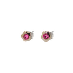 05094-02 Boccia titanium oorknoppen bloem rose zirkonia
