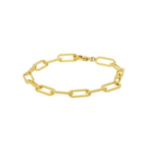 03045-02 Boccia armband titanium paperclip goldplated 20,5 cm