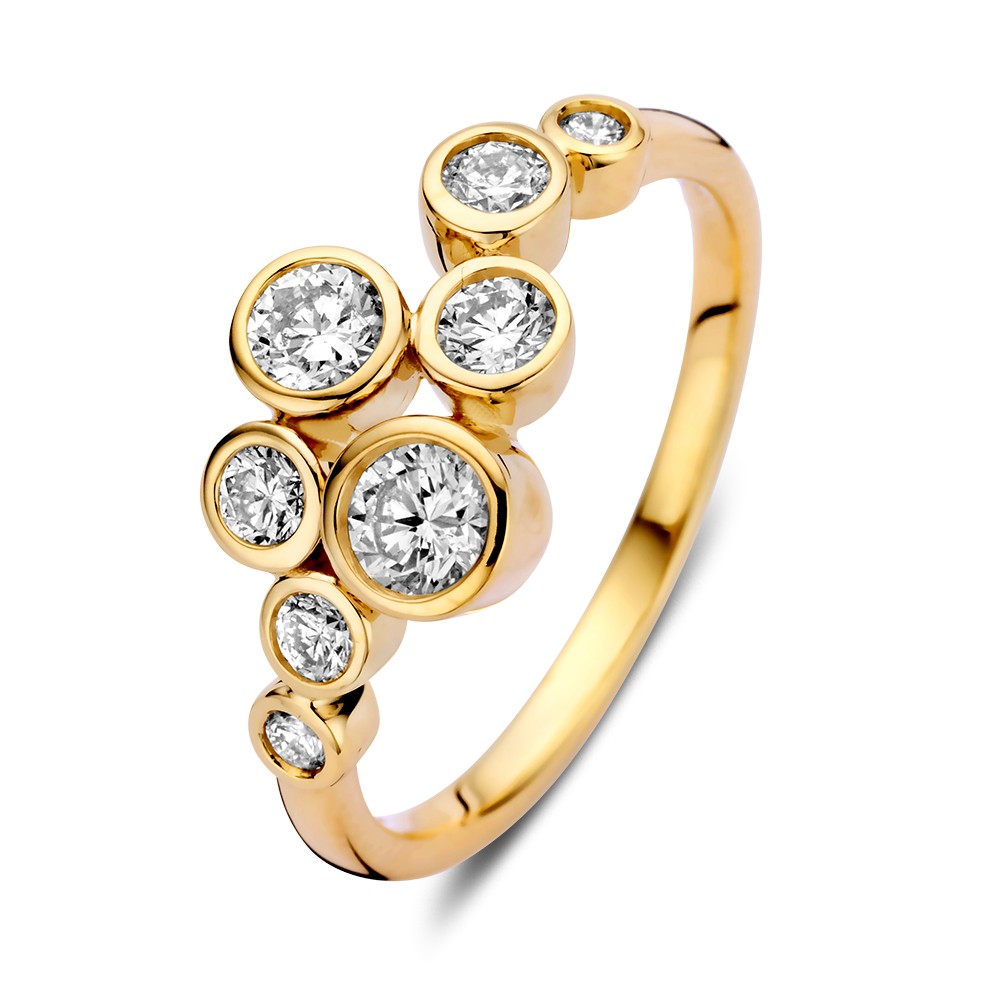 RG117966 Excellent Geelgouden ring 0.81 H-SI diamant maat 56