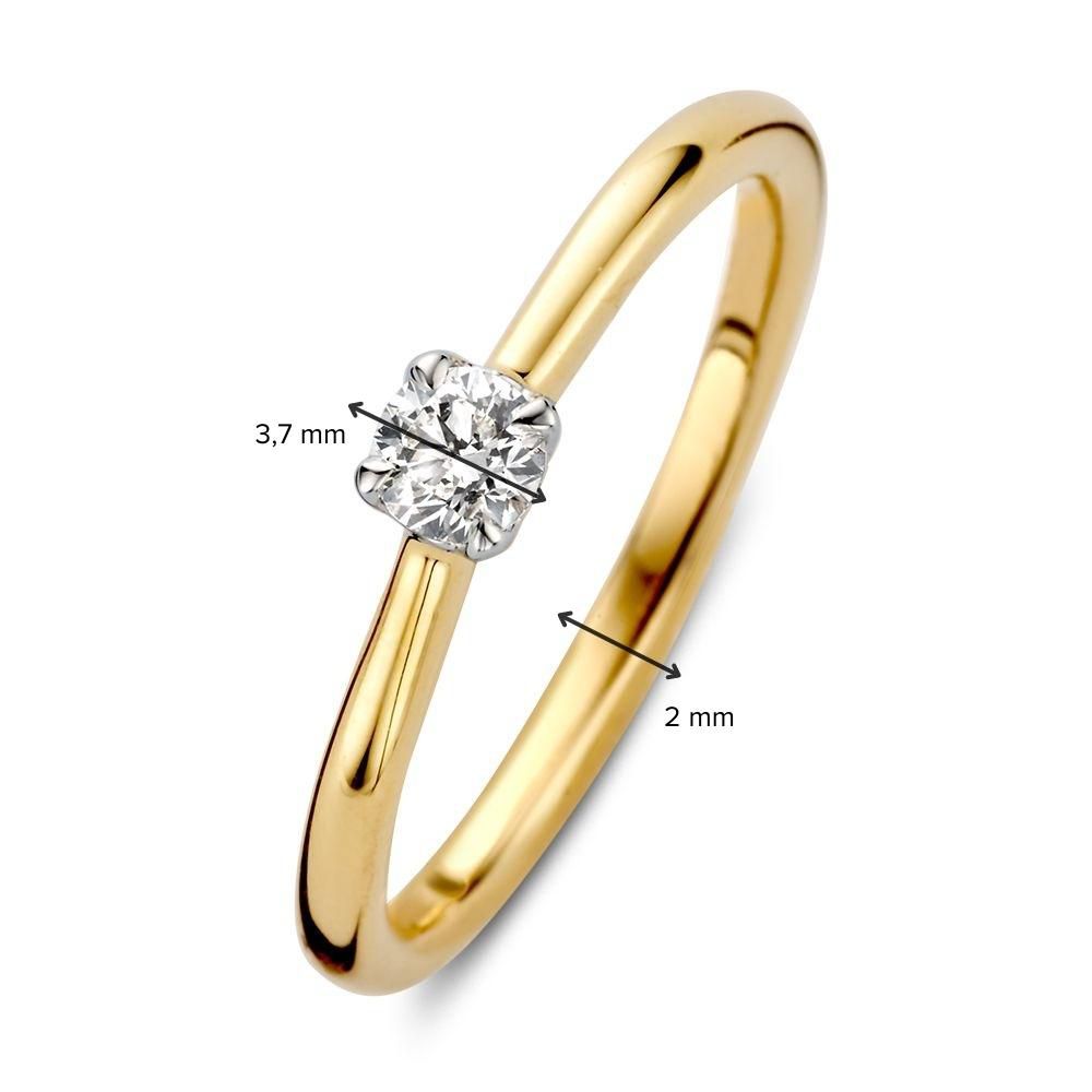 RX417258 Excellent Bicolor gouden ring 0.20H-SI diamant maat 56 - Afbeelding 2