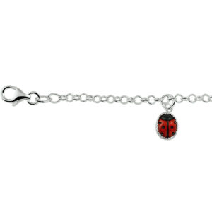 10.04819 KA Zilveren armband lieveheersbeest 3 bedels 15 cm