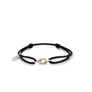 137BL M - B Buddha to Buddha Cord Bracelet Katja Link Bicolor Black