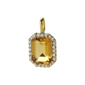 40.21545 KA Geelgouden diamant 0.10ct citrien hanger