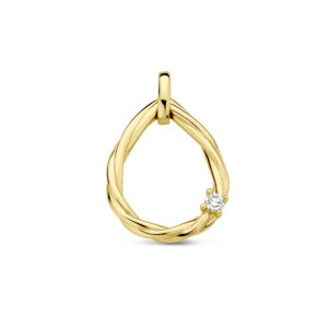 40.28830 KA Geelgouden hanger met diamant 0.05ct h SI*