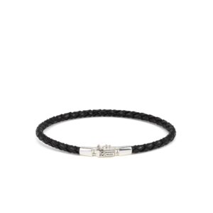 J016BL E - Buddha to Buddha George Mini Leather Armband zilver