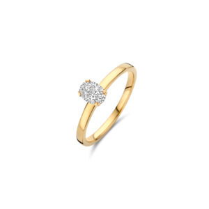 LG1019Y Blush Geelgouden Solitairring met ovale LAB diamant 0.50 TW/VS maat 54