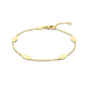 40.34633 KA Geelgouden armband ovale plaatjes 16-18cm