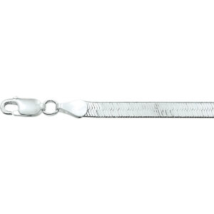 10.02427 KA Zilveren plat schakel armband 19cm
