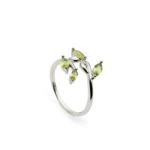 19656-R Lineargent Zilveren ring groen zirkonia maat 18