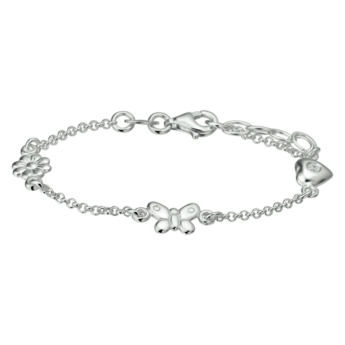 13.22940 KA Zilveren bedelarmband diverse bedels 13+3cm