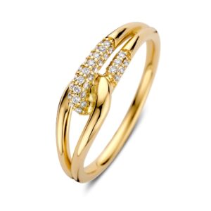 RG118105 Excellent Geelgouden ring diamant 0.14 H/SI diamant maat 56
