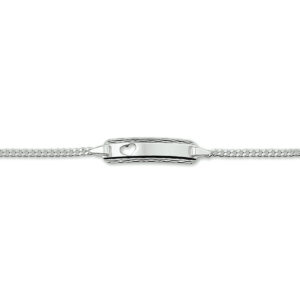10.05688 KA Zilveren plaatarmband gournmette hart 11-13cm
