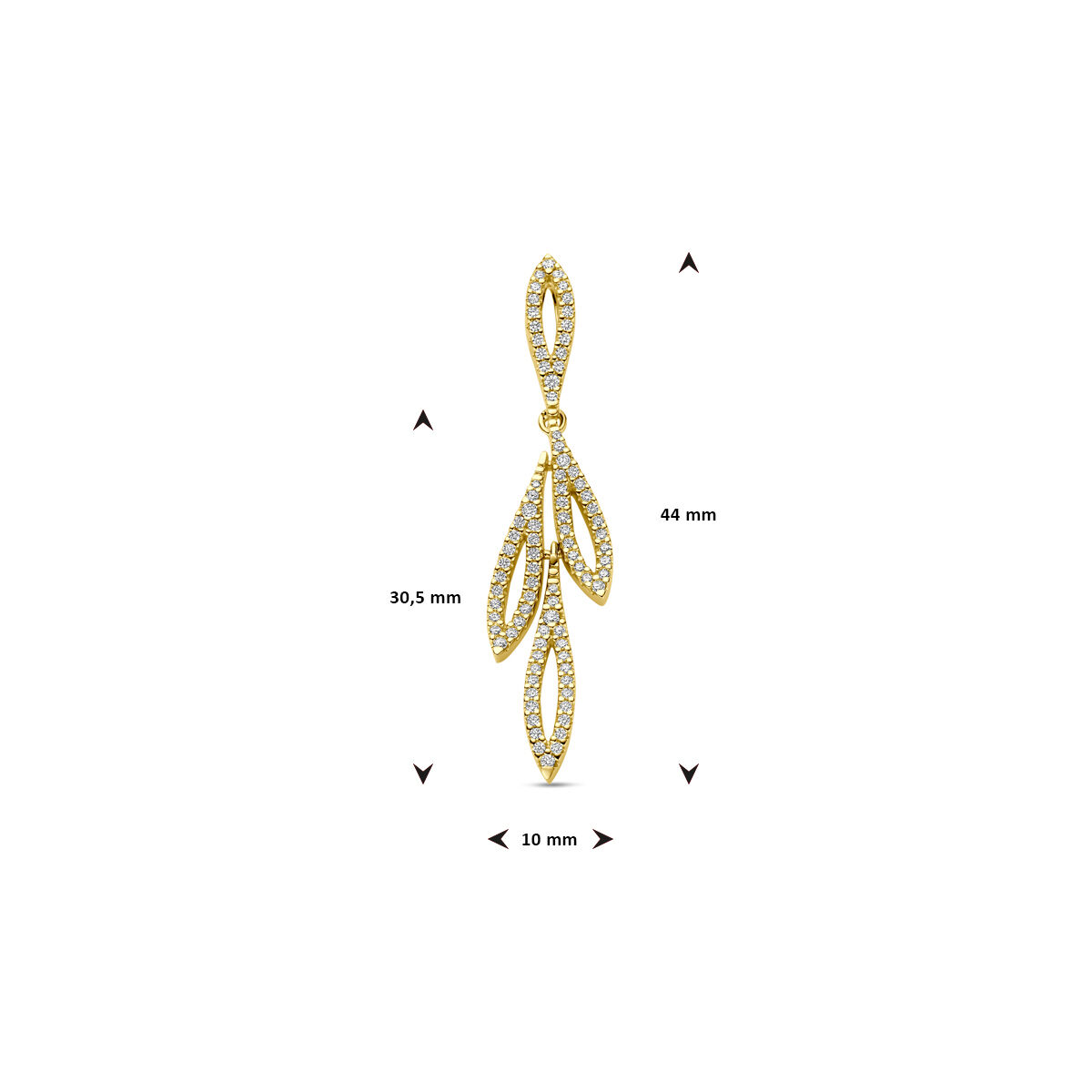 40.30377 KA Geelgouden 0.40 H-SI diamant hanger - Afbeelding 4