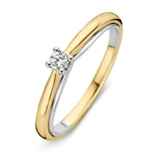 RG416140 Excellent ring bi-color goud diamant 0.10 H/SI maat 56