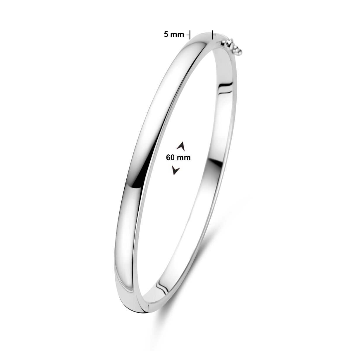 13.23917 KA Zilveren bangle bolle buis 60x4mm - Afbeelding 4