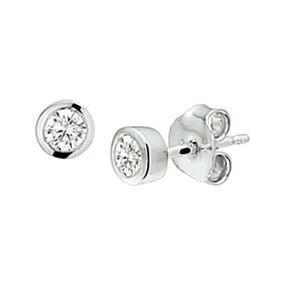 13.26349 KA Zilveren oorknoppen zirkonia 4mm*