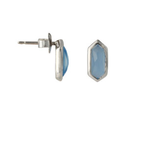 ES1779CH Campur zilveren oorknoppen Chalcedoon