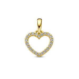 40.30317 KA Geelgouden diamant hanger open hart