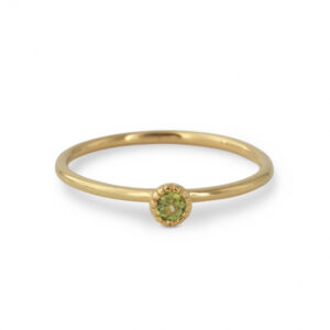 RS1387P Campur goud op zilveren  ring peridot maat 50