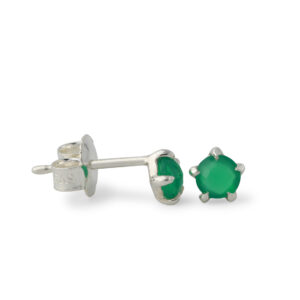 ES1791OG Campur zilveren oorknoppen groene onyx