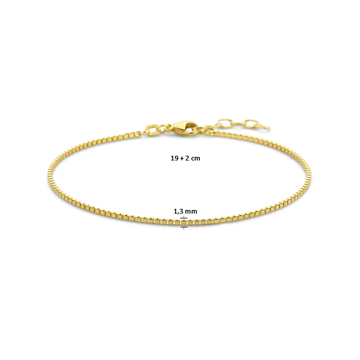 40.28676 KA Geelgouden venetiaans armband 19 cm + 2 cm - Afbeelding 3