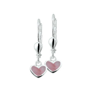 10.14268 KA Zilveren oorhangers roze hart
