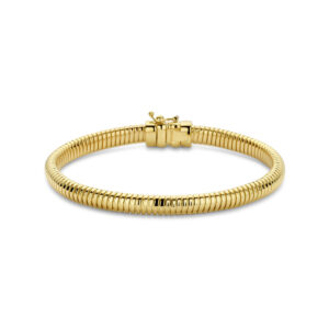 40.32126 KA Geelgouden tubogas armband 18,5cm 10,8gr
