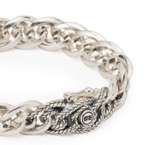 J208 E + Buddha to Buddha armband Nathalie xs texture zilver