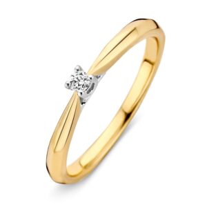 RG413910 Excellent ring bicolor gouden diamant 0.06 H-SI maat 54