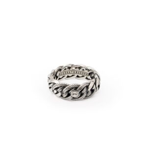 600 17,5 - Buddha to Buddha Nathalie small texture ring Zilver