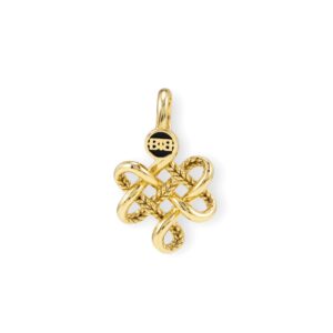 665GV one - Buddha to Buddha hanger endless knot XS Goud op zilver