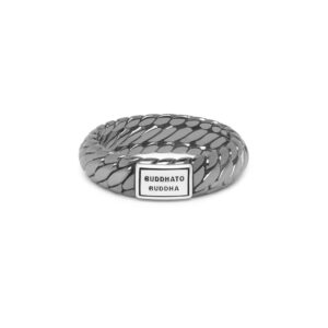 125BR 17,5 - Buddha to Buddha Ben XS black rhodium ring zilver