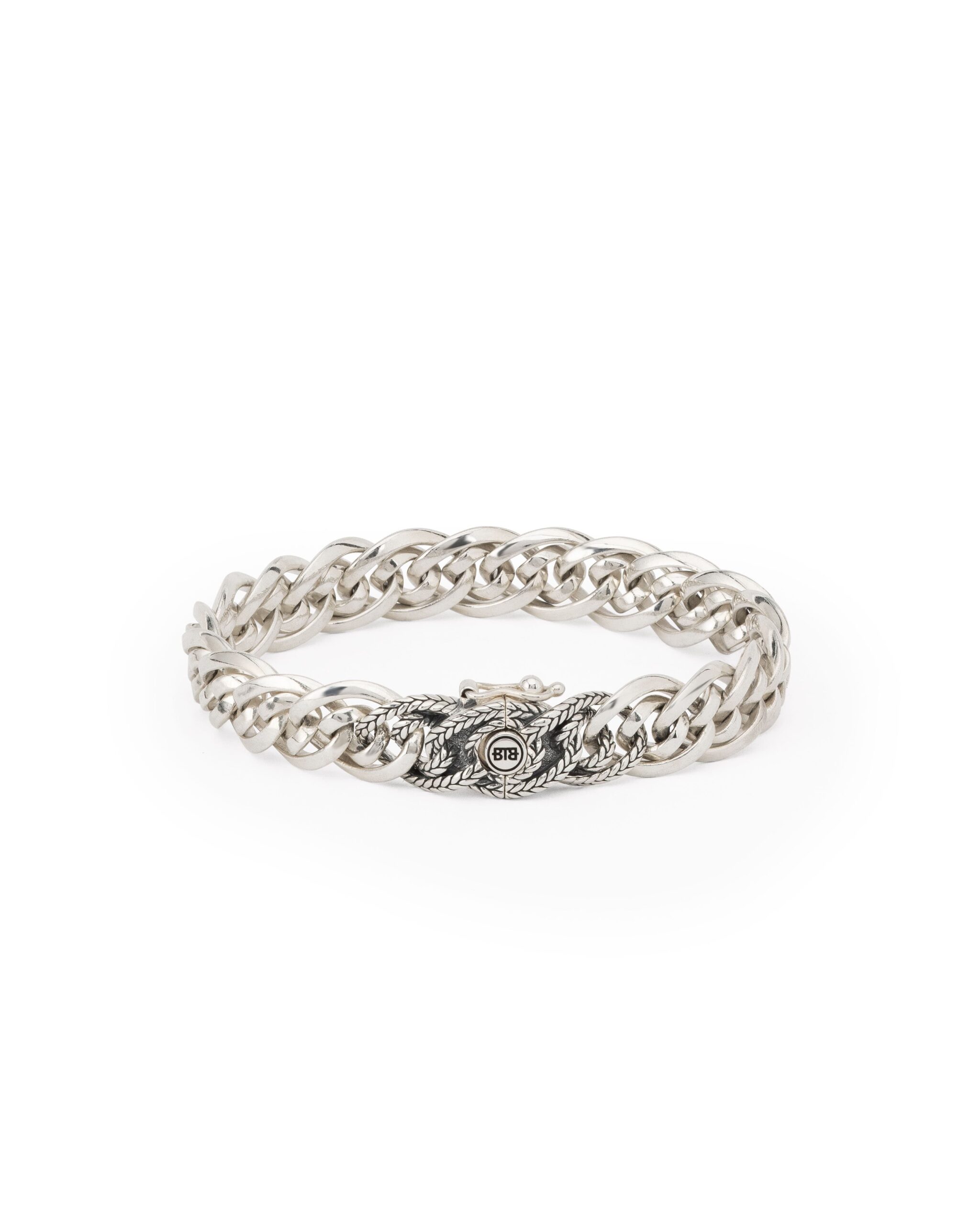 J208 E + Buddha to Buddha armband Nathalie xs texture zilver - Afbeelding 2