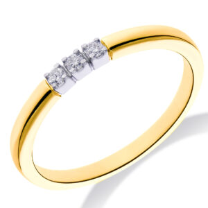 GGA2033 Pas bi-color gouden alliance-ring 3x0.02 H-SI diamant maat 17,25