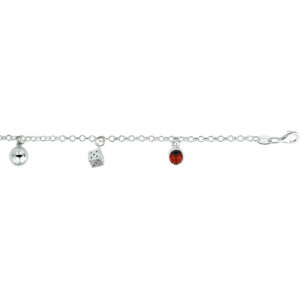 10.04727 KA Zilveren bedelarmband 3x bedel 15cm