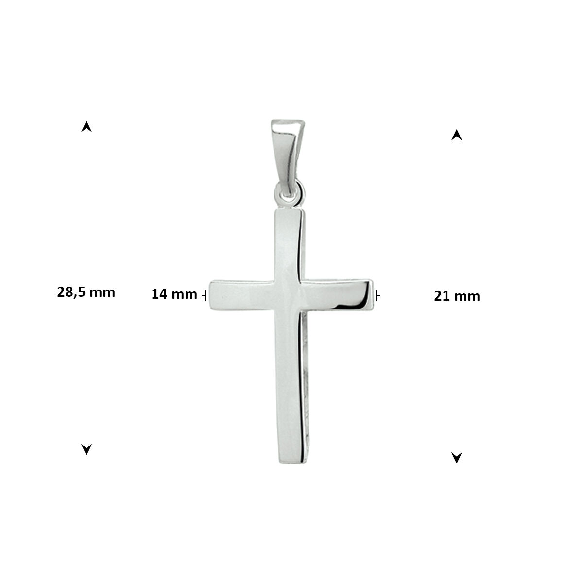 13.23297 KA zilveren hanger kruis gerhodineerd - Afbeelding 3