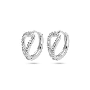 13.36318 KA Zilveren klapoorring zirkonia 13x5mm