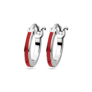 13.38926 KA Zilveren oorringen rood emaille *