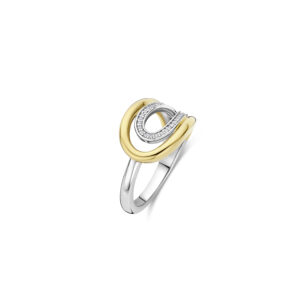12408ZY Tisento ring goud op zilver zirkonia maat 58