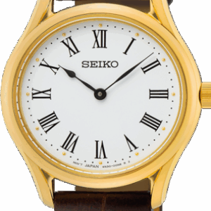 SWR072P1 Seiko dameshorloge goudkleurig leren band
