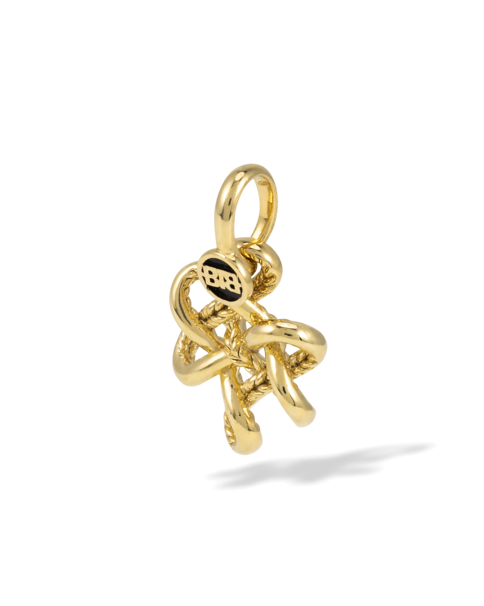 665GV one - Buddha to Buddha hanger endless knot XS Goud op zilver - Afbeelding 2