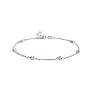 13.35371 KA Zilveren armband diverse kleuren zirkonia 18-20cm
