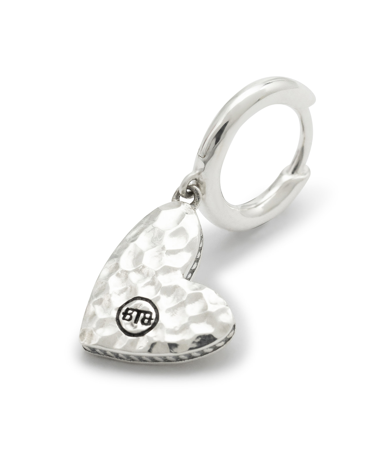 916 one - Buddha to Buddha Heart hoop earring single piece zilver - Afbeelding 2