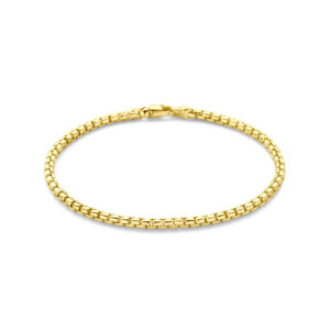 50.00311 KA Goud met zilverker ronde venetiaanse armband 3mm 19cm