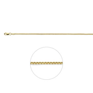 50.00374 KA Goud met zilverkern collier 1.8mm 42cm